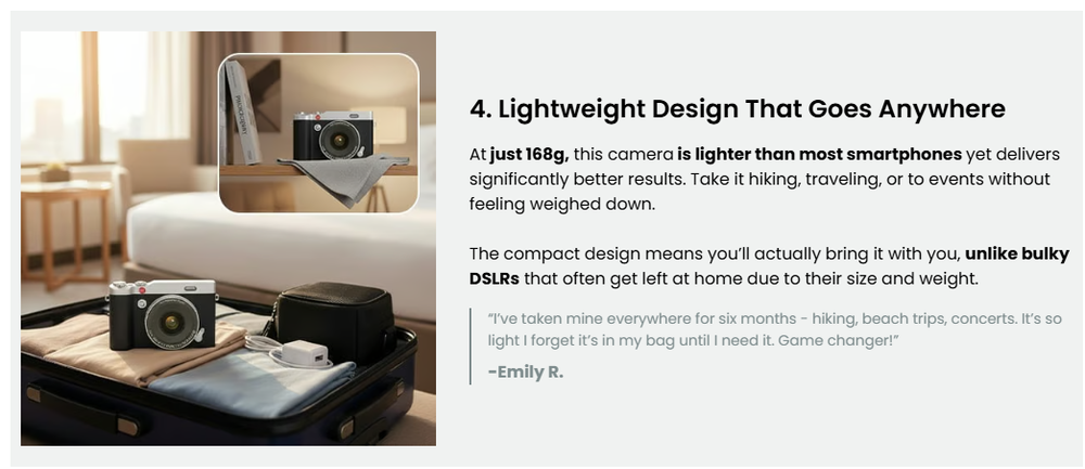 Digital Camera 4K for Photography and Video